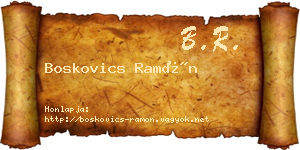 Boskovics Ramón névjegykártya